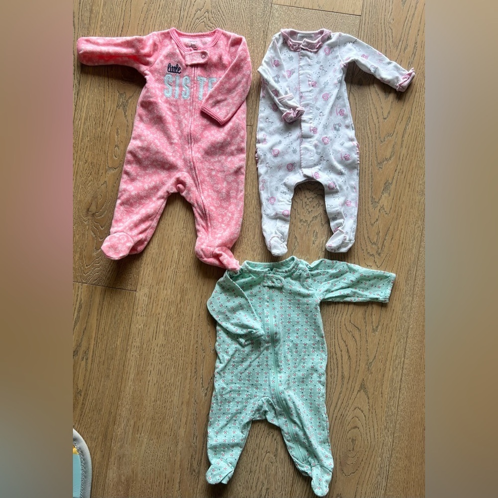 Magnolia Baby Carter’s Little Sister Girl Bundle sleep and onesie size 3 months